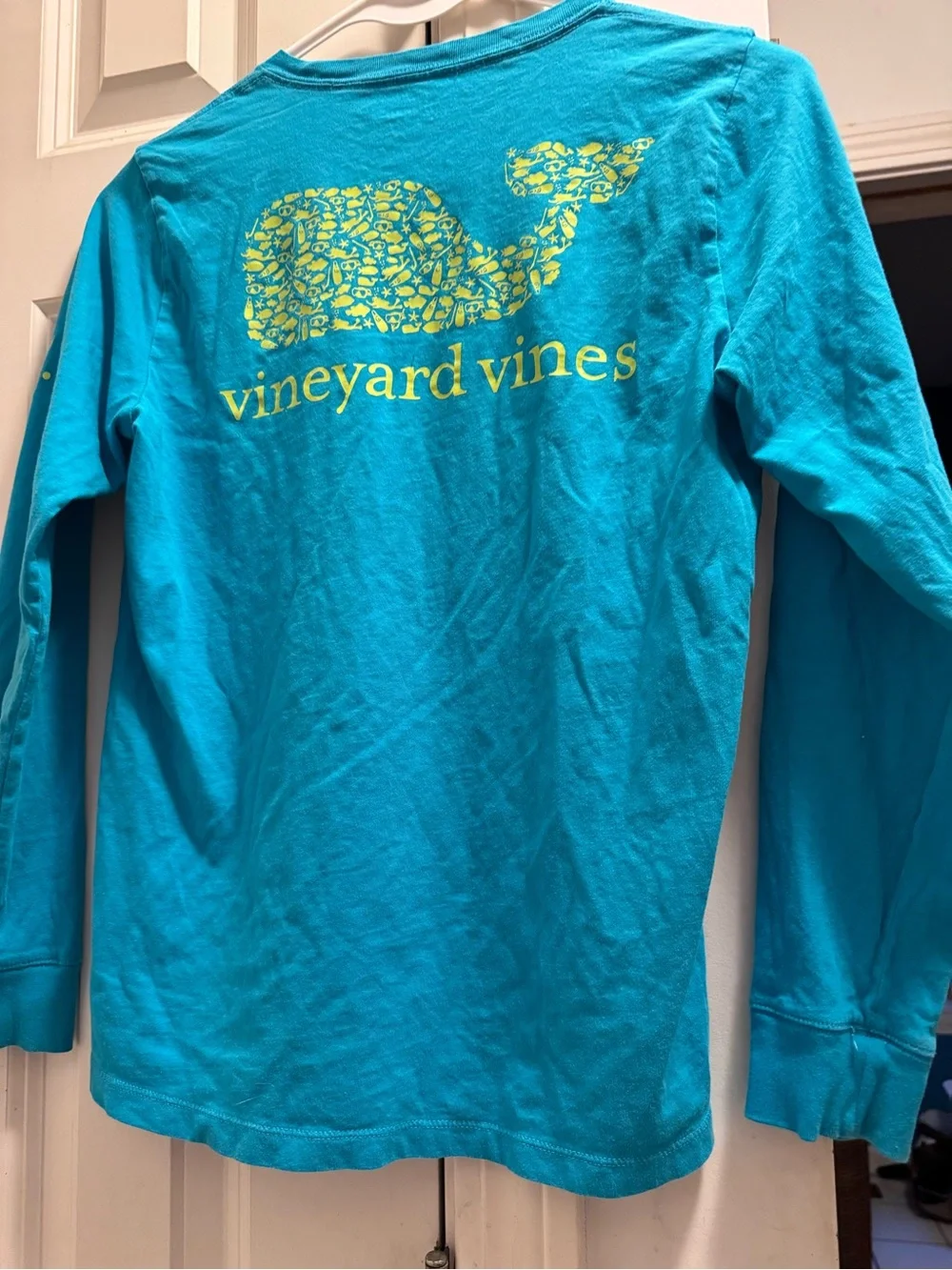 Vineyard Vines Kids Long-Sleeve Pocket Tee - Bright Turquoise